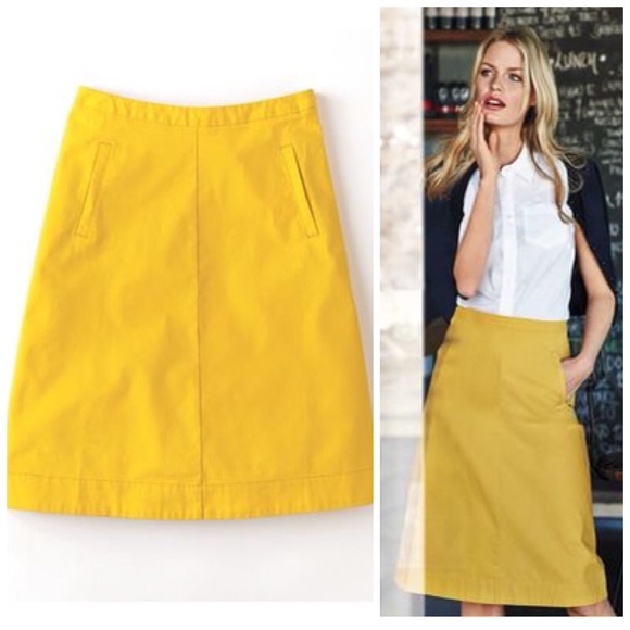 Boden Dresses & Skirts - Boden Chino Midi Skirt Plus Size 16L Yellow WG535
